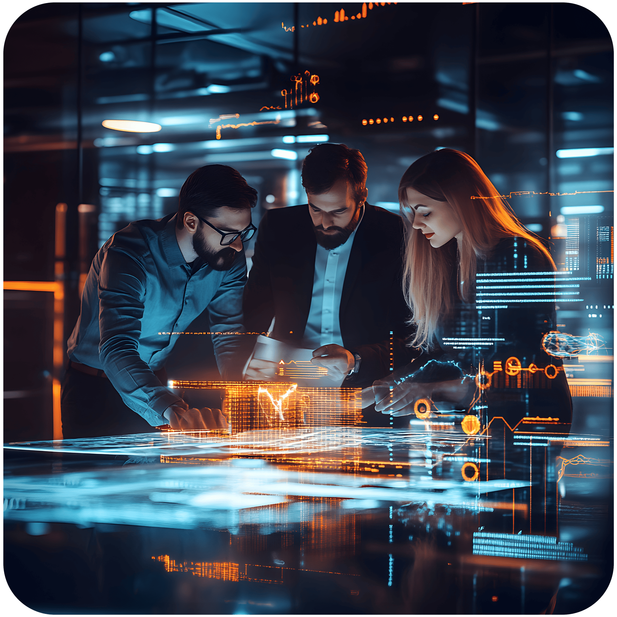 business-professionals-collaborate-around-interactive-table